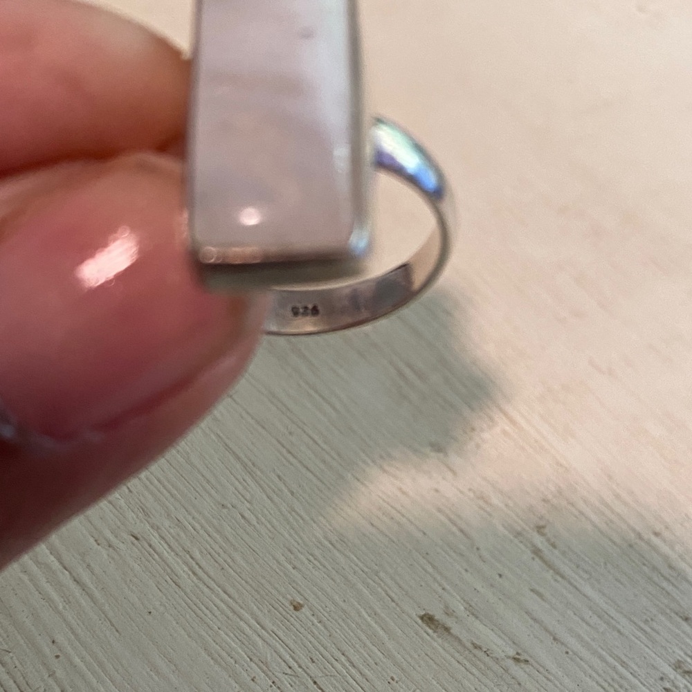 Sterling Silver Moonstone Rectangular Ring - image 3